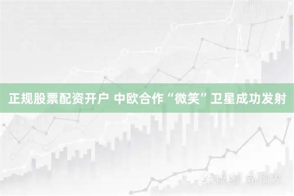 正规股票配资开户 中欧合作“微笑”卫星成功发射